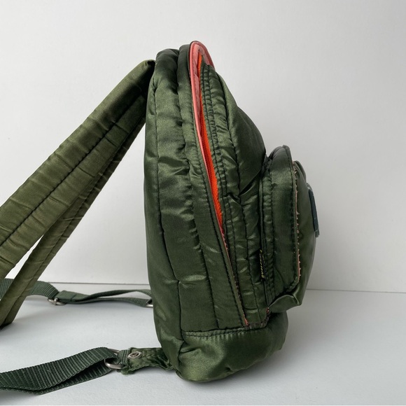 Vintage Dr. Martens Green Orange Nylon Flight Jacket Utility Small Mini Backpack - Picture 10 of 16